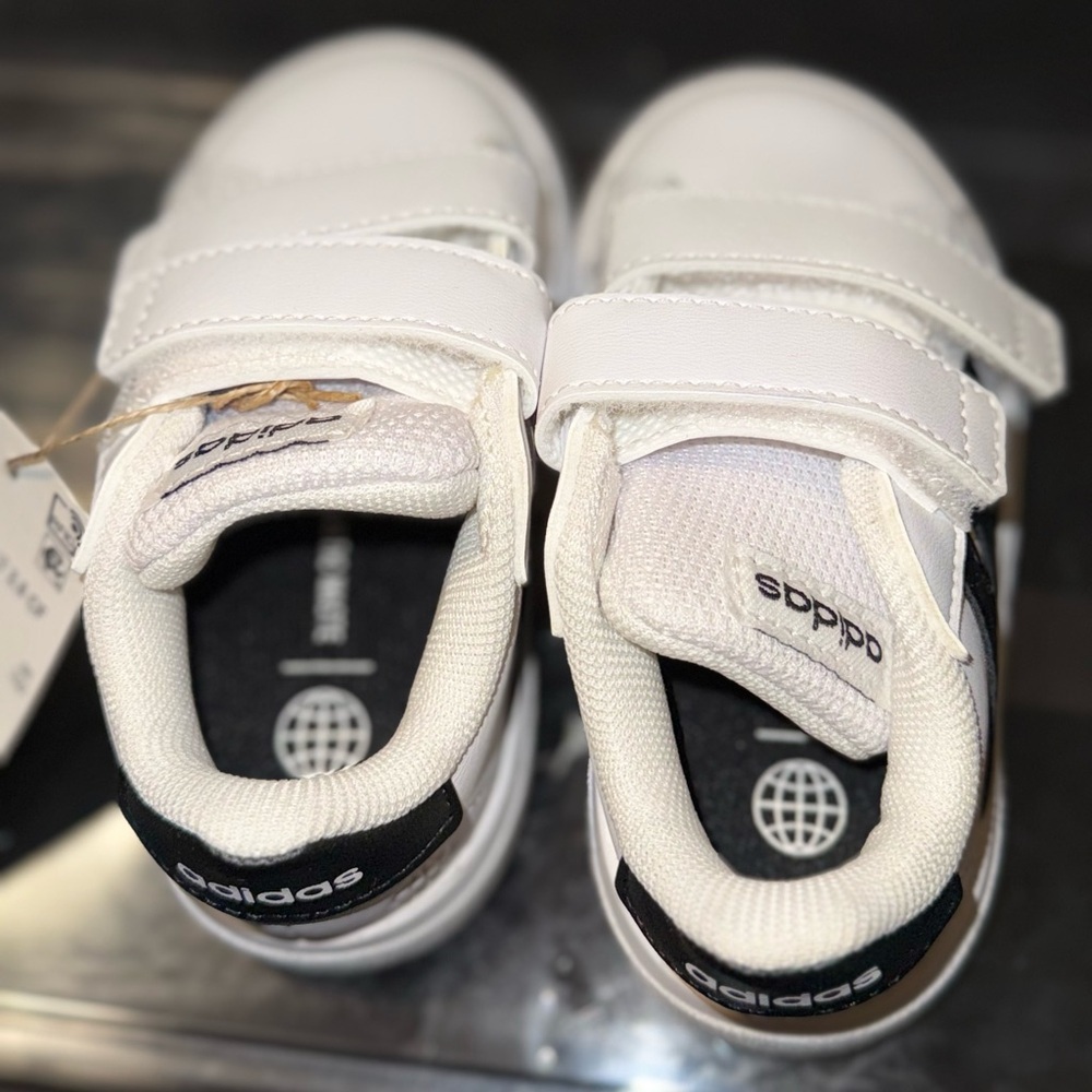 Adidas baby White Black Velcro Strap Sneakers - Picture 7 of 12